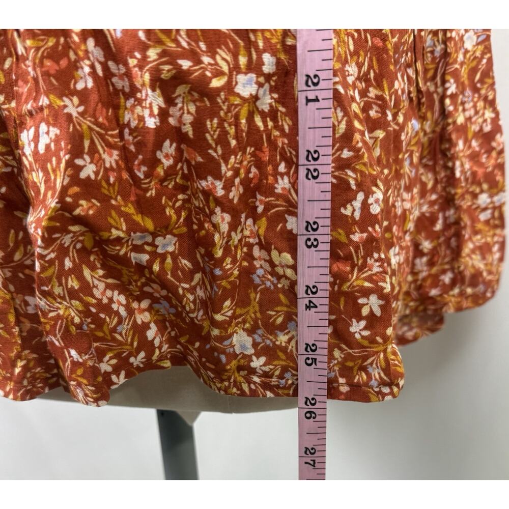 NWT Old Navy 4x Fall Floral Boho Cottage Core Hippy Modest Elastic Peasant Top‎ - Picture 6 of 7